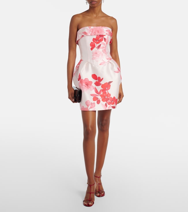 Monique Lhuillier Floral bustier dress