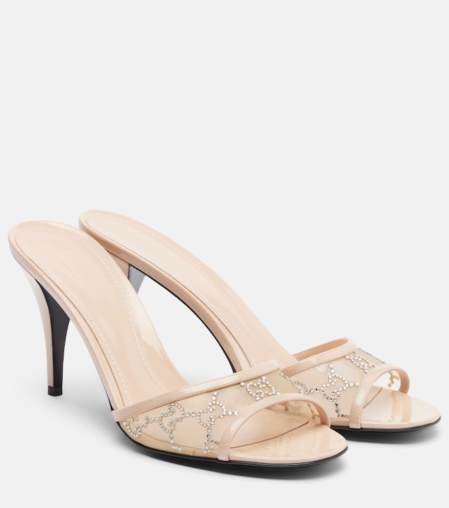 Gucci - Celia debossed suede mules | Plush