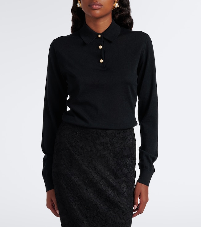 Dolce&Gabbana Embellished cashmere polo sweater