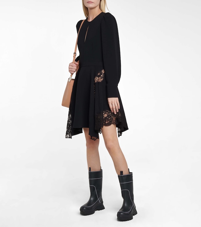 Stella McCartney Celeste lace-trimmed cady minidress