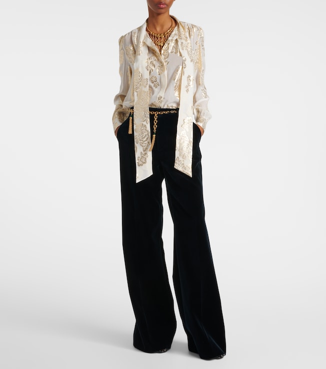 Chloé Cotton velvet flared pants