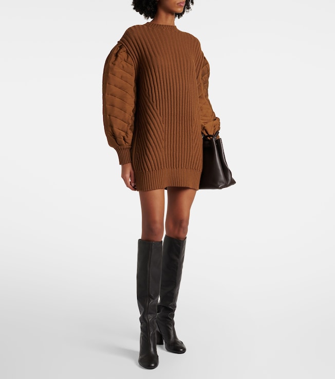 Max Mara Ottuso ribbed-knit virgin wool minidress