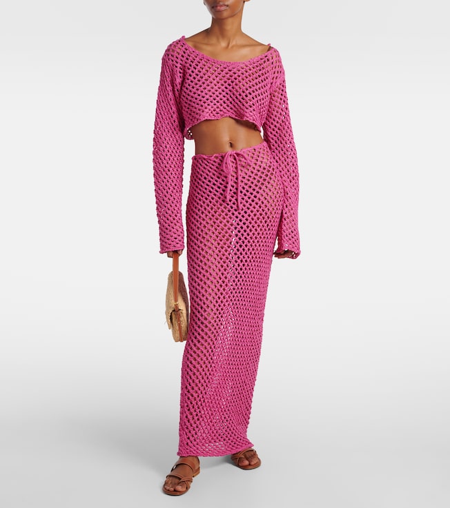 Bananhot Magen crochet cotton-blend crop top