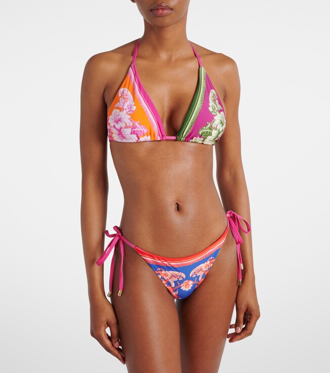 FARM Rio Colorblocked floral bikini top