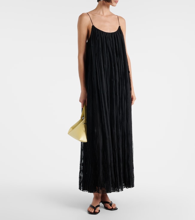 TOTEME Embroidered floral tulle maxi dress