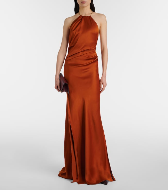 Victoria Beckham Draped satin gown