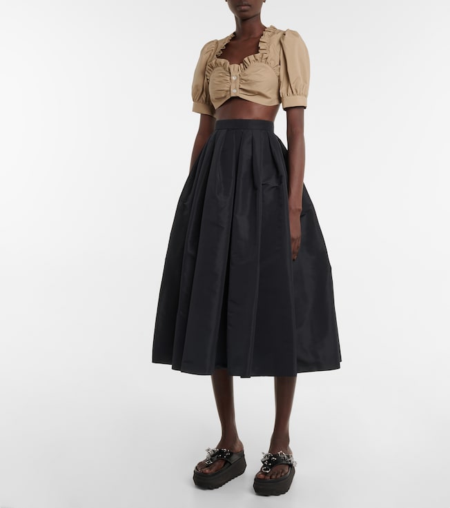 Noir Kei Ninomiya Gathered cotton crop top