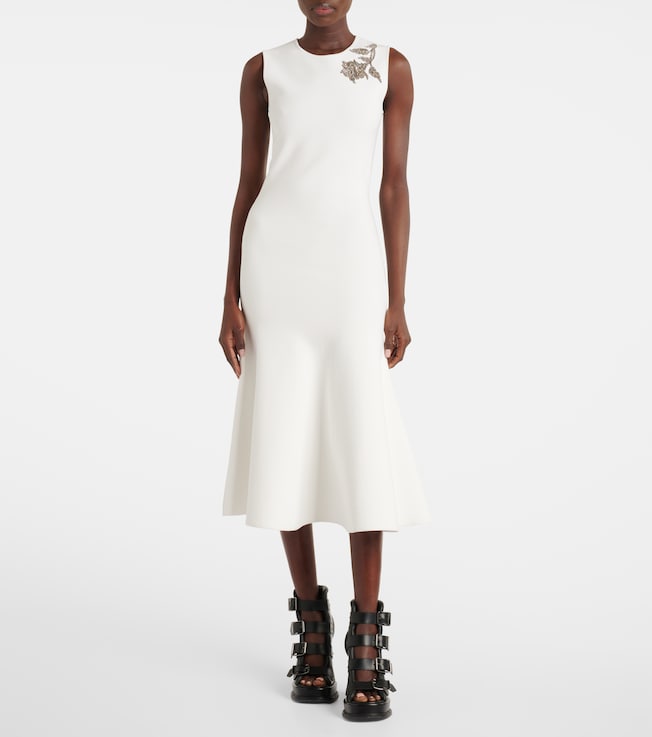 McQueen Crystal-embellished midi dress