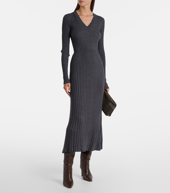 Brunello Cucinelli Ribbed-knit virgin wool sweater dress