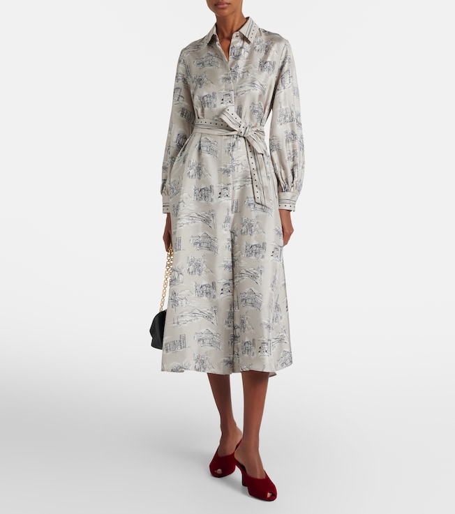 Max Mara Carbone printed silk midi dress