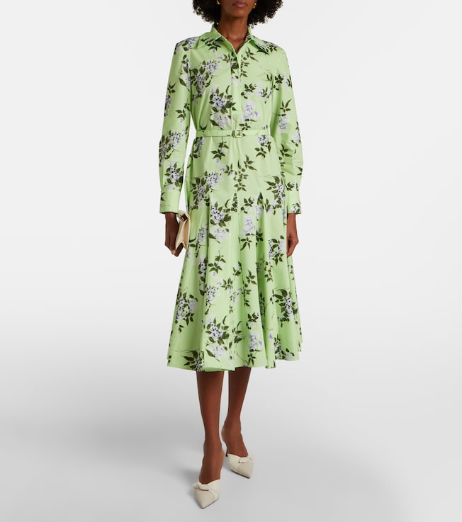 Emilia Wickstead Marione floral belted cotton shirt dress