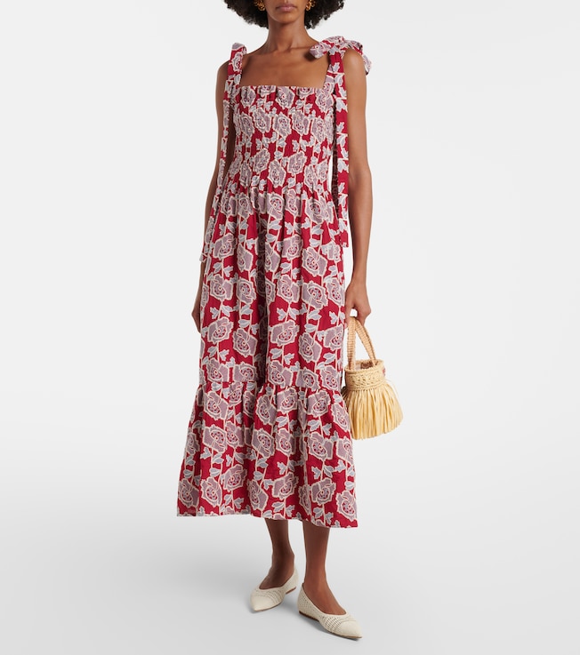 Erdem Floral cotton-blend lace midi dress