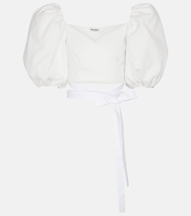 Miu Miu Cropped cotton blouse