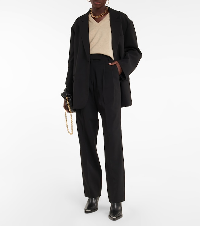 The Frankie Shop Bea twill high-rise pants