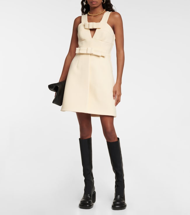 Jil Sander Bow-detail wool-blend minidress