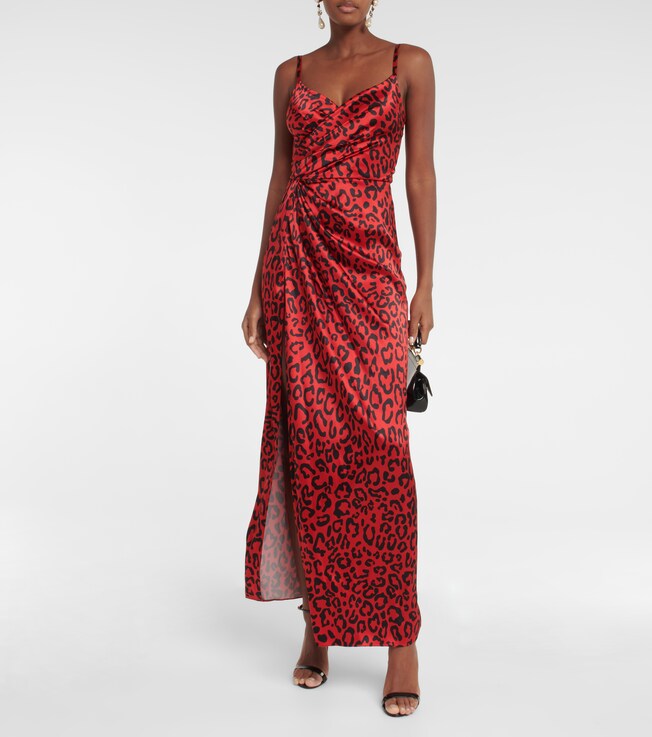 Dolce&Gabbana Leopard-print silk-blend satin gown