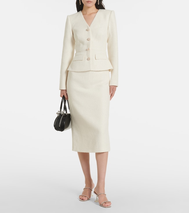 self-portrait Bridal bouclé midi dress