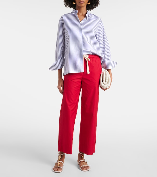 S Max Mara Argento cotton wide-leg pants