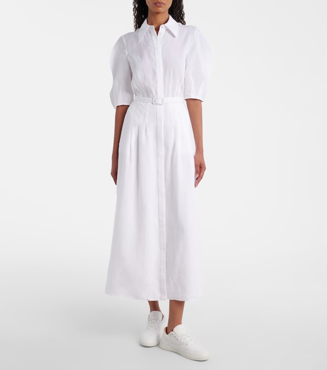 Gabriela Hearst Maude belted linen shirt dress