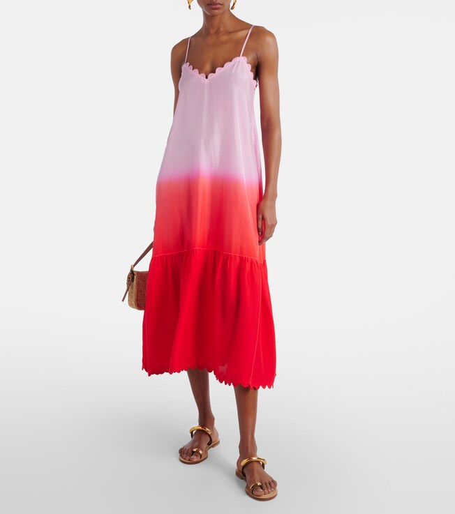 Juliet Dunn Ombré silk midi dress