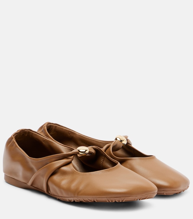 Loewe Pebble leather ballet flats