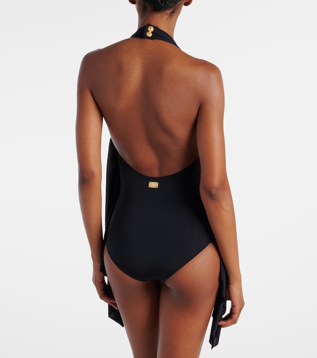 Balmain Balmain Draped halterneck swimsuit