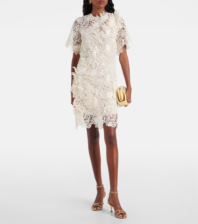 Oscar de la Renta Floral lace minidress