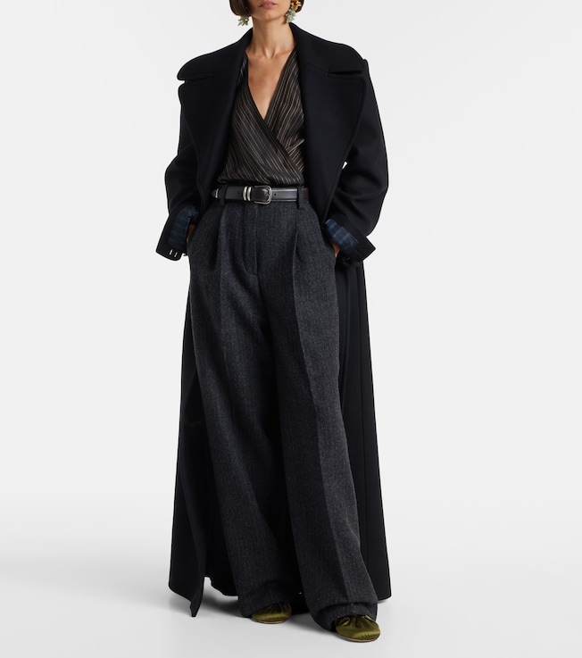 Dries Van Noten Pinstriped wool wide-leg pants