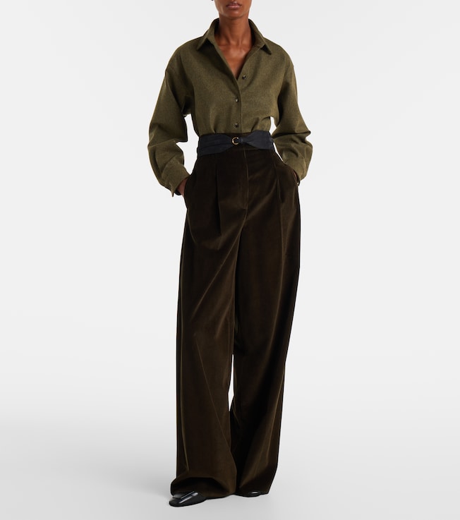 Max Mara High-rise cotton corduroy wide-leg pants