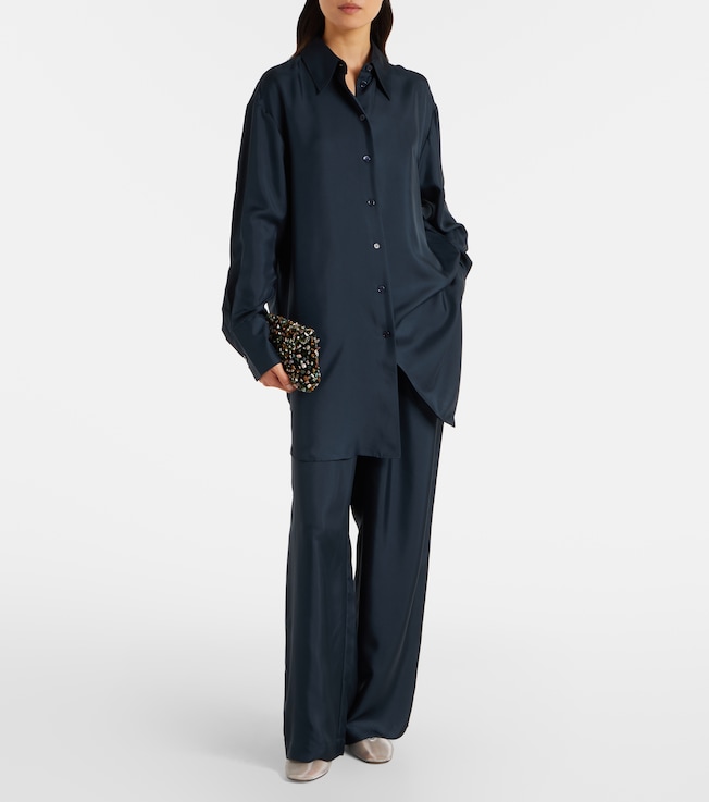 Róhe Oversized silk satin shirt