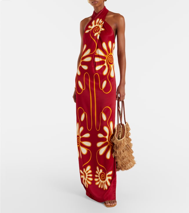 Cala de la Cruz Oliviera printed halterneck maxi dress