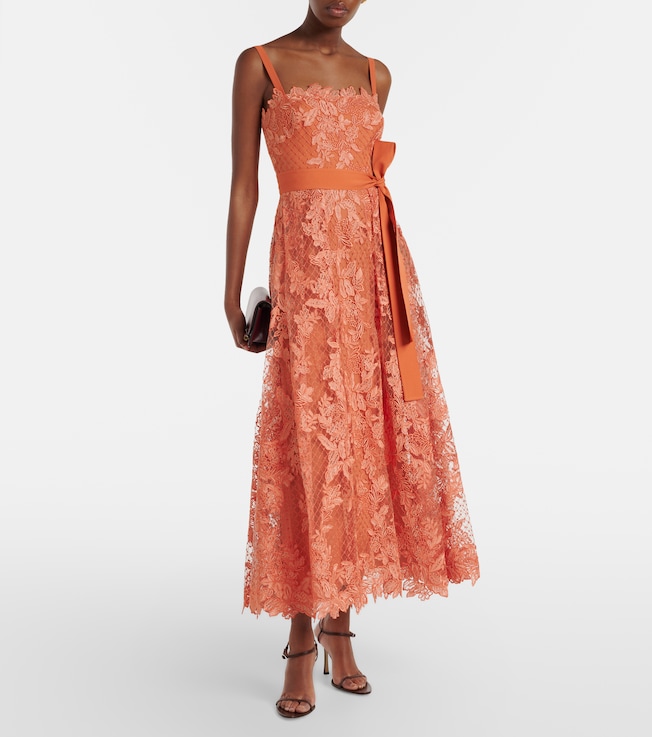 Elie Saab Embroidered lace and tulle cocktail dress