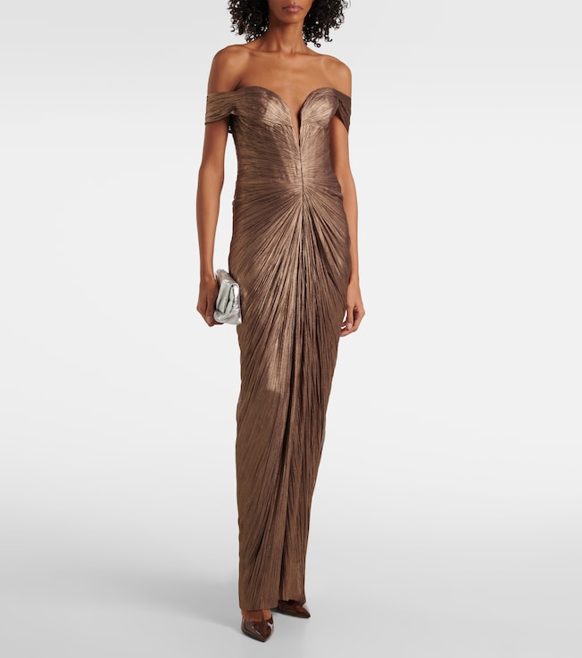 Maria Lucia Hohan  Tia draped off-shoulder corset gown