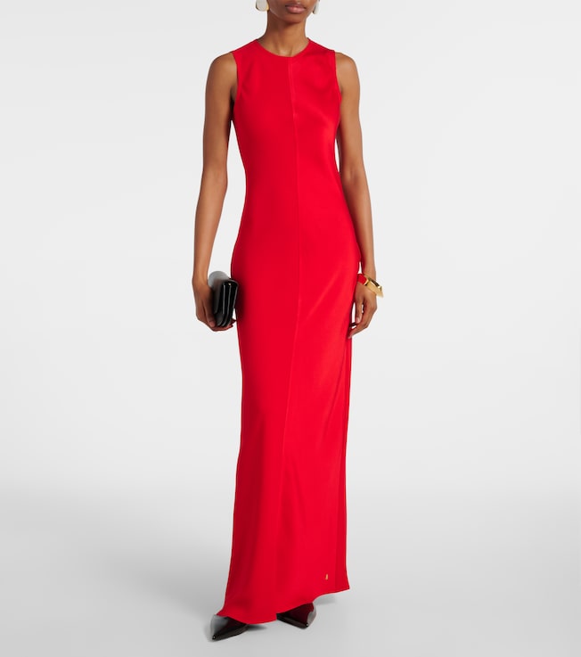 Ami Paris Paneled satin maxi dress