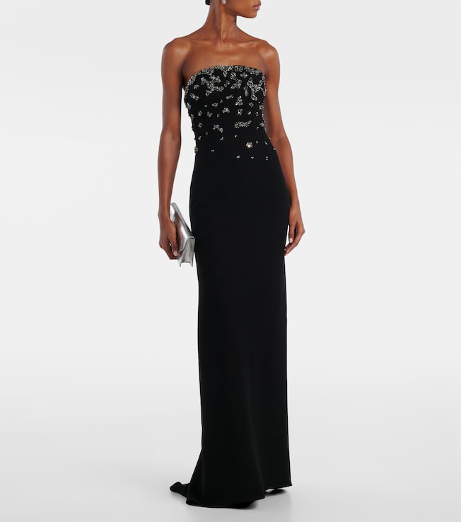 MARMAR HALIM Sequined crêpe bustier gown