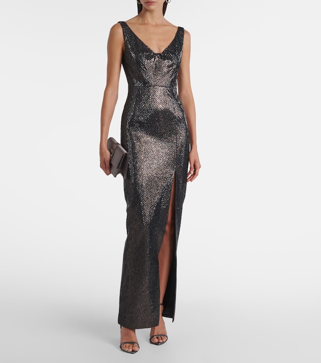 Roland Mouret Embellished crêpe gown
