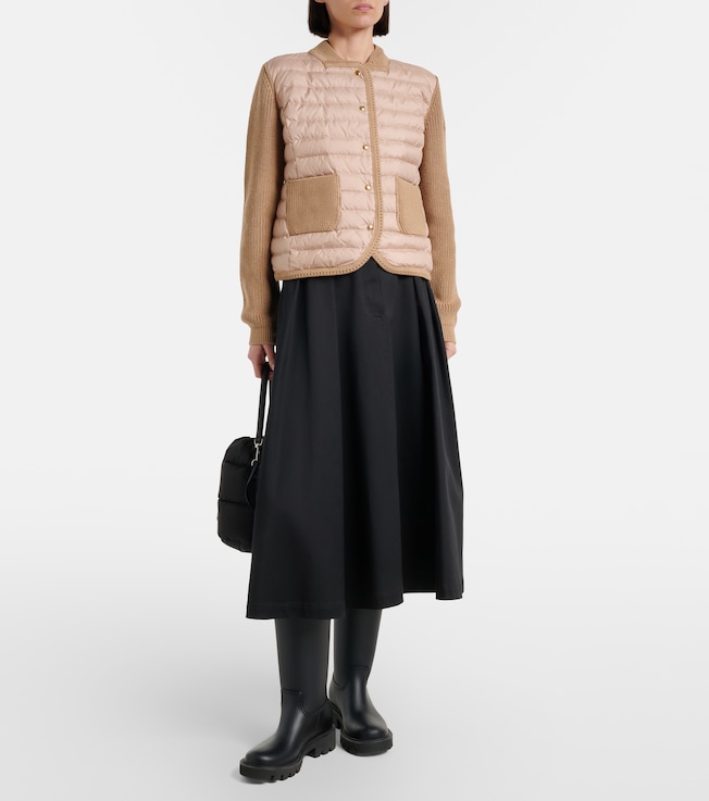 Moncler Down-paneled cotton cardigan
