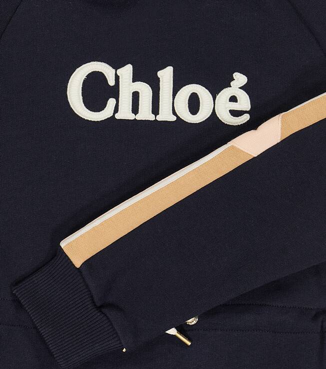Hooded logo cotton dress | Chloé Kids
