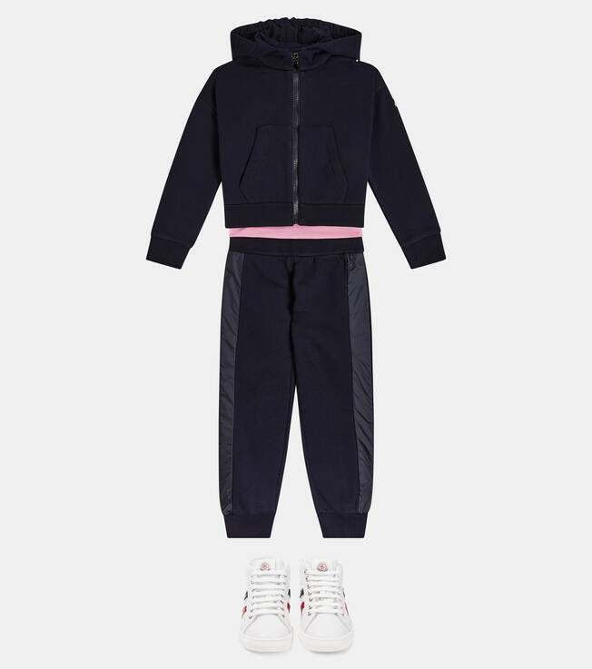Logo cotton sweatshirt and sweatpants set | Moncler Enfant