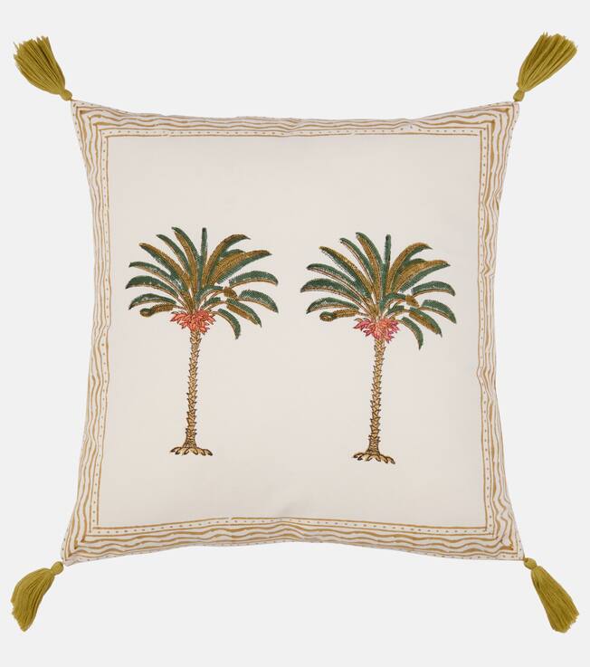 Palms printed cushion | Les-Ottomans