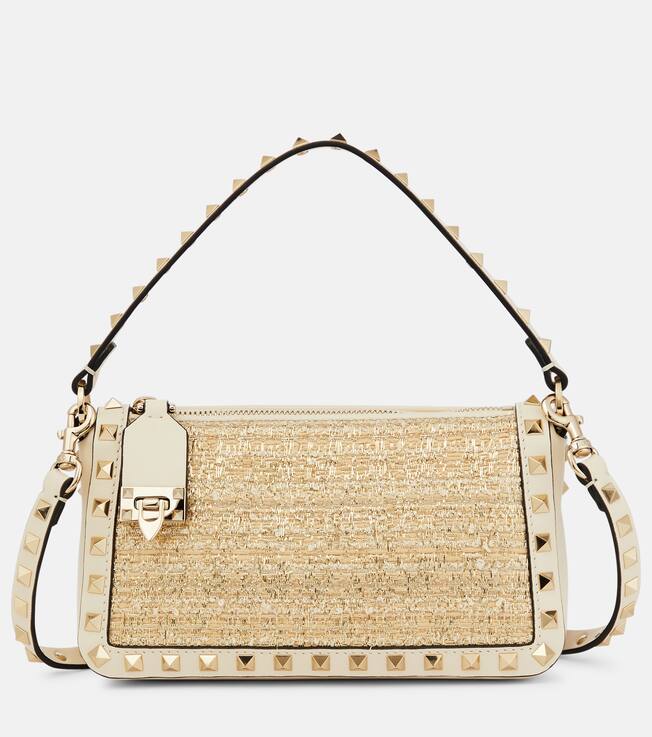 Rockstud Small leather-trimmed crossbody bag | Valentino Garavani