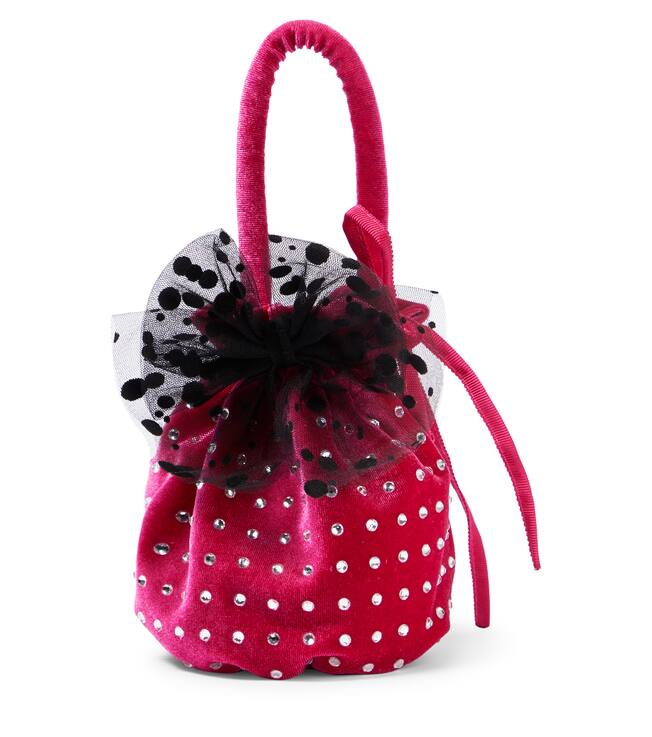 Borsa embellished velvet bucket bag | Monnalisa