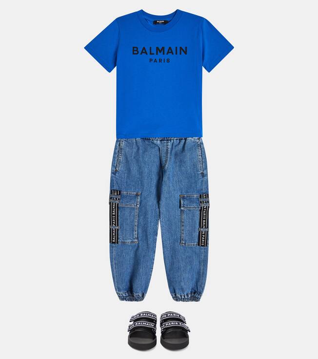 Logo cotton jersey T-shirt | Balmain Kids
