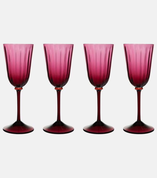 Pineapple Rainbow set of 4 wine glasses | La DoubleJ