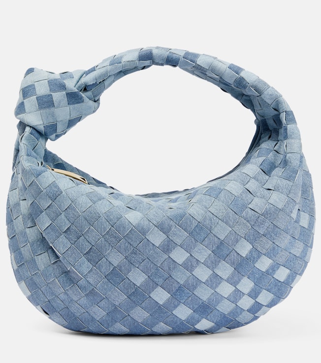 Jodie Teen denim-effect leather tote | Bottega Veneta