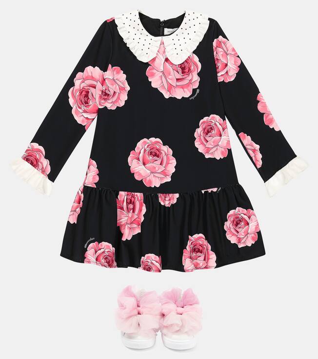 Floral printed cady dress | Monnalisa