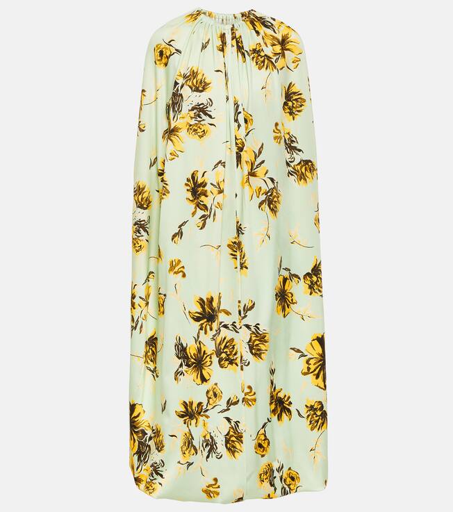 Robe cape midi à fleurs | Jil Sander