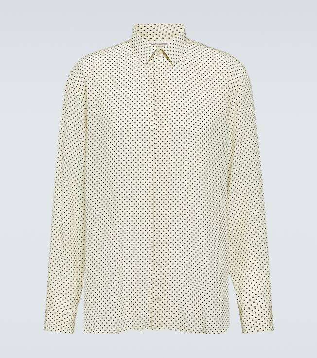Chemise en crêpe de soie à pois | Saint Laurent